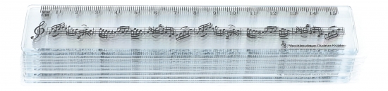 Lineale mit Notenlinien- oder Tastatur-Aufdruck, 15 cm Lnge - Instrumente / Design: Notenlinie