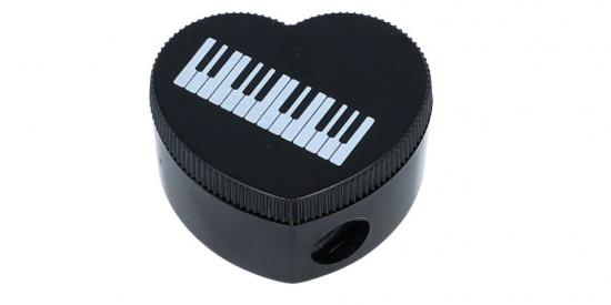 Herzform-Bleistiftspitzer mit Notenzeichen-Aufdruck, Violinschlssel, Noten-Mix, Keyboard - Instrumente / Design: Keyboard