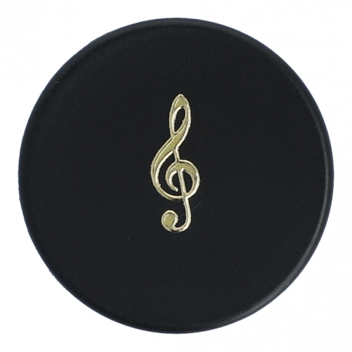 Magnete mit Instrumenten und Musik-Motiven, schwarz/gold - Instrumente / Design: Violinschlssel