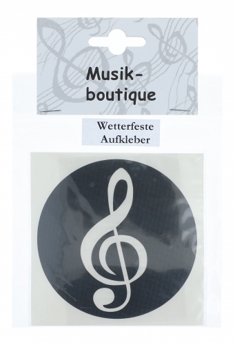 runde Violinschlssel-Sticker in schwarz, silber, gold oder wei