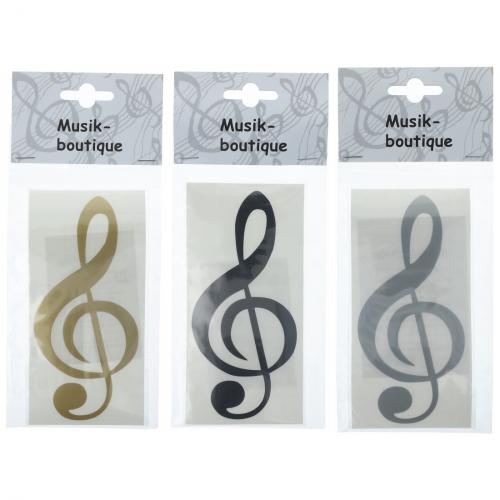 Violinschlssel-Sticker in schwarz, silber oder gold