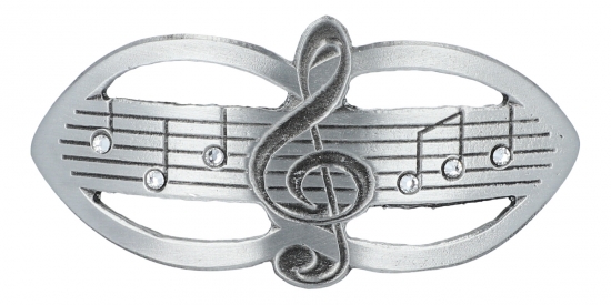 Haarspange Violinschlssel und Noten mit Kristallsteinen