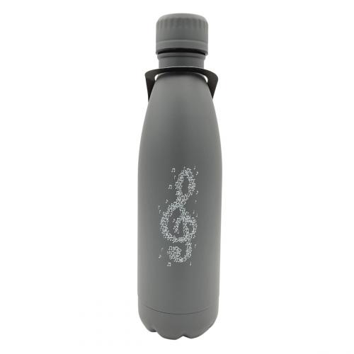 graue oder mintgrne Thermosflasche mit Violinschlssel  - Farbe: dunkelgrau