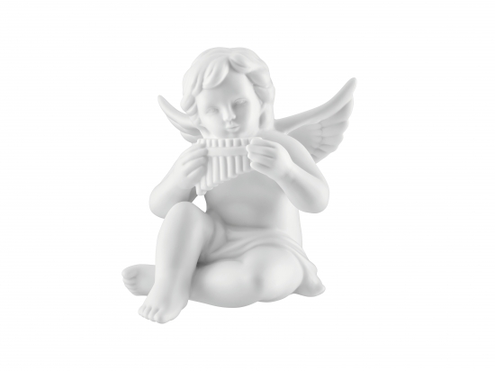 Engel mit Instrument, aus Porzellan verschiedene Gren und Motive - Instrumente / Design: Panflte - Gre: 14 cm