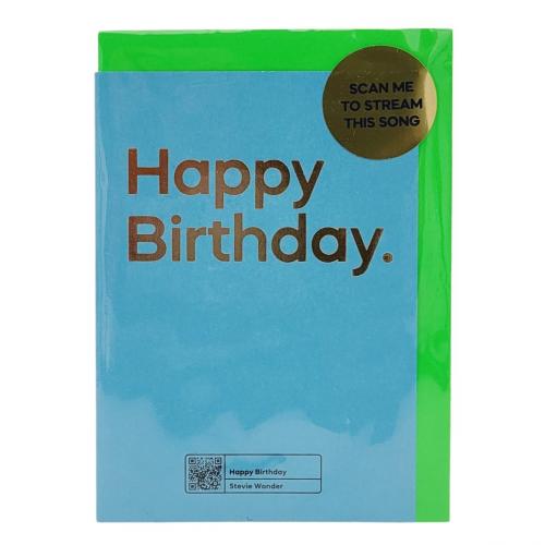Doppelkarte Happy Birthday  (Scanne mich, um den Song zu hren)