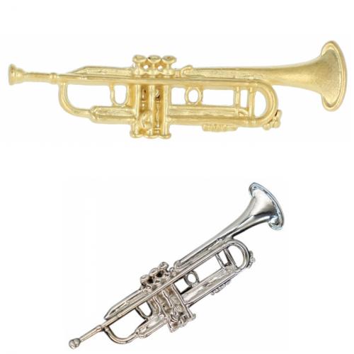 Trompete-Pin, versilbert oder vergoldet, Blasmusik