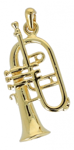 Flgelhorn-Anhnger, vergoldet, ohne Kette