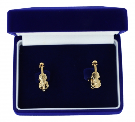 Violinen-Manschettenknpfe in Geschenkbox, vergoldet