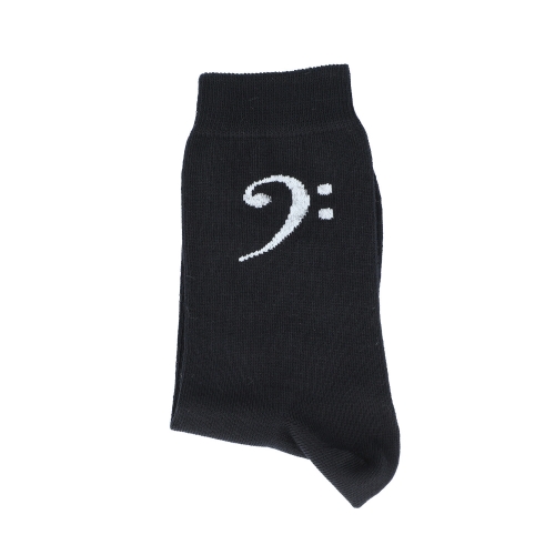 Bassschlssel-Socken, schwarz mit eingewebtem Bassschlssel, Musik-Socken - Gre: 35/38