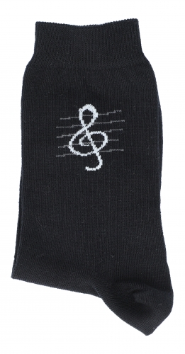 schwarze Socken mit eingewebtem Violinschlssel, Musik-Socken