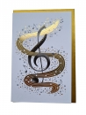 Doppelkarte Violinschlüssel mit goldenem Notenband