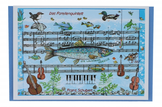 Doppelkarte, das Forellenquintett von Franz Schubert