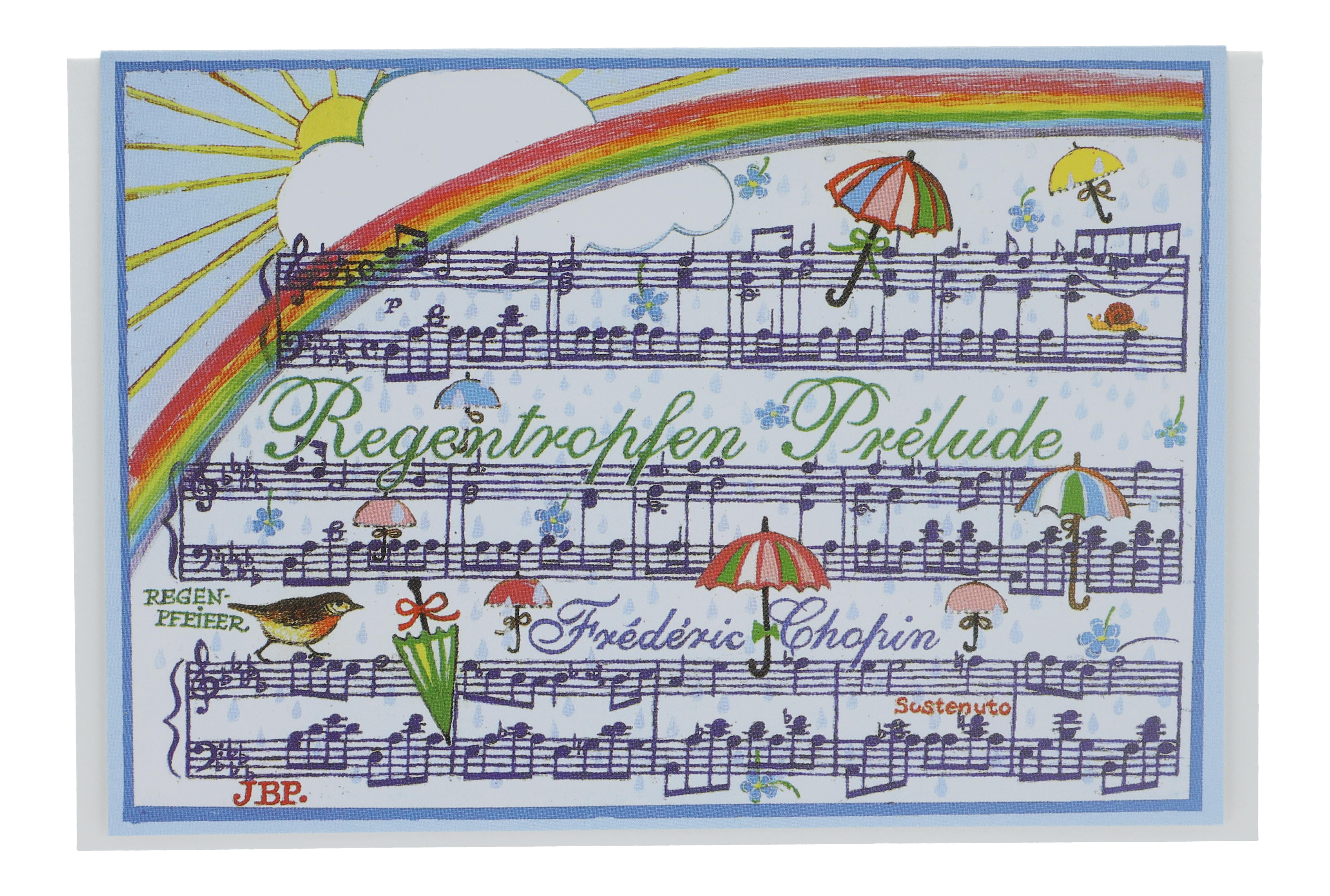 Doppelkarte, Regentropfen, Chopin Doppelkarte, Regentropfen, Chopin