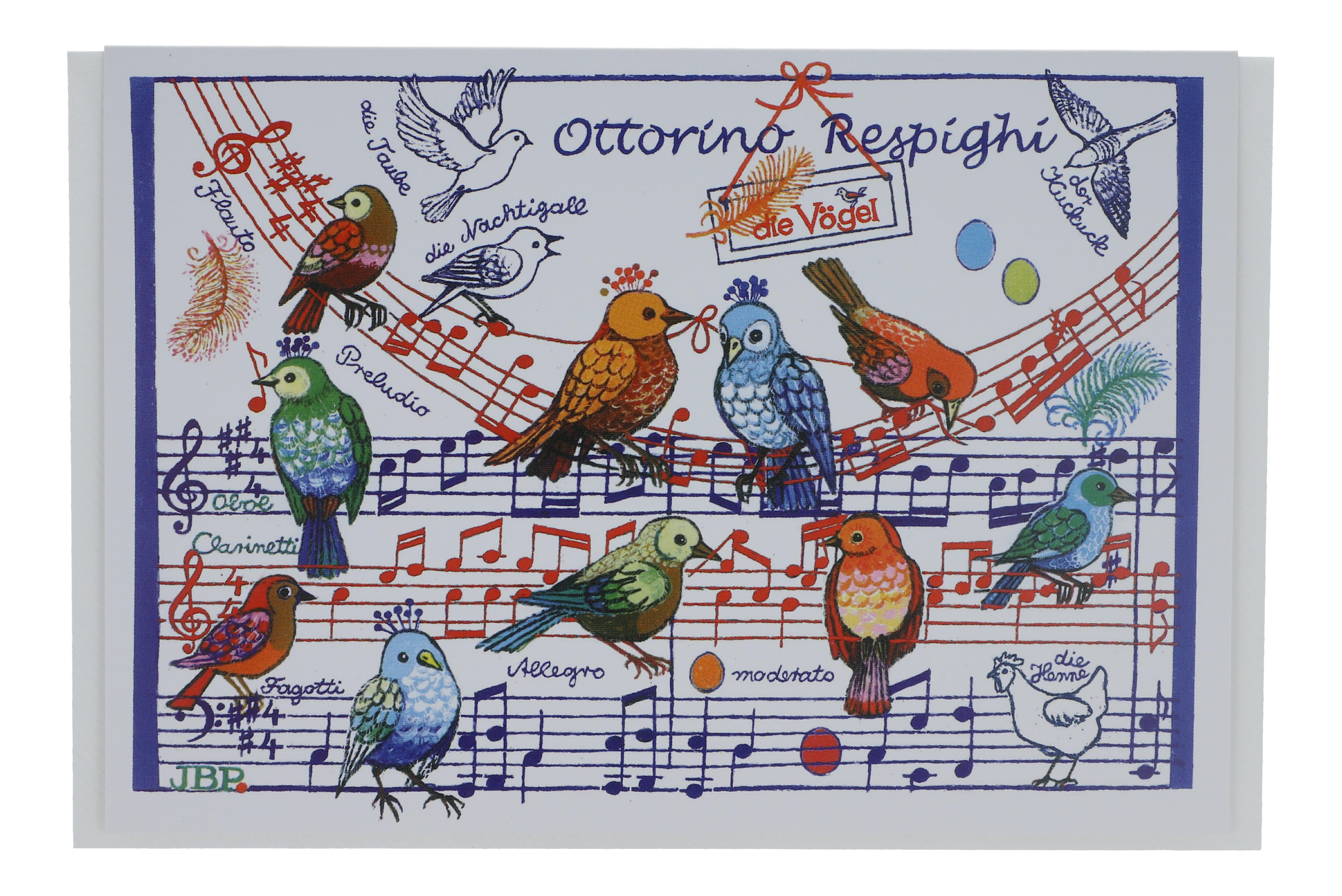 Doppelkarte, Die Vögel von Ottorino Respighi