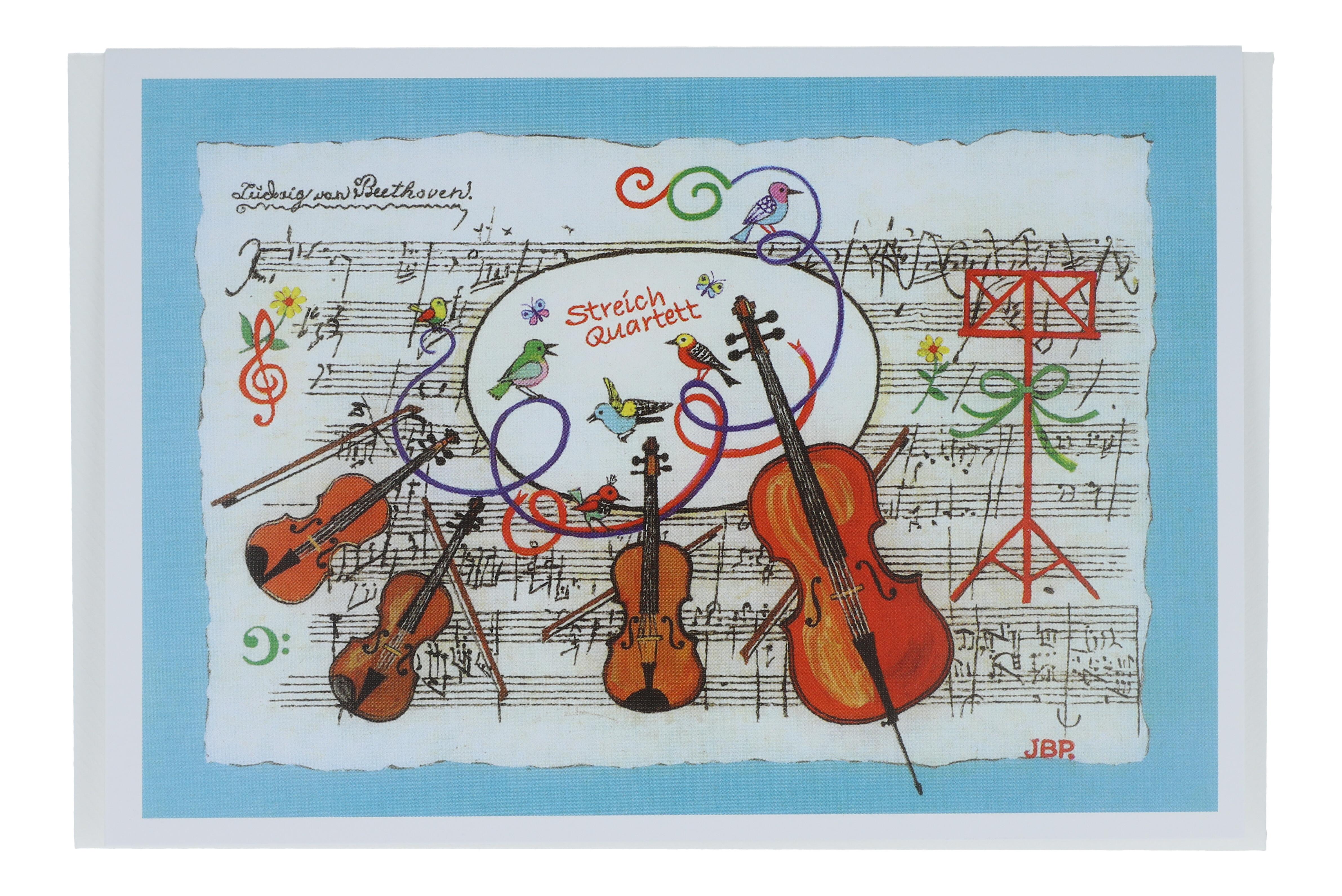 Doppelkarte, Streichquartett, Beethoven Doppelkarte, Streichquartett, Beethoven