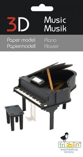3D-Papiermodell, verschiedene Instrumente zum selbst zusammenbauen - Motiv: Klavier