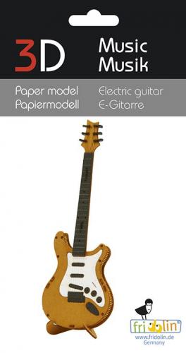 3D-Papiermodell, verschiedene Instrumente zum selbst zusammenbauen - Motiv: E-Gitarre