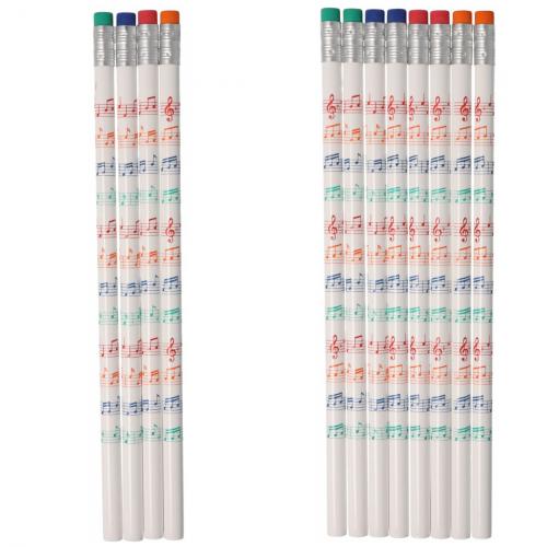 farbige Notenlinien Bleistifte mit Radierer