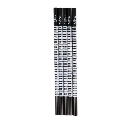 5er Packung Keyboard-Bleistifte, Tastatur und Notenschlssel - Farbe: schwarz