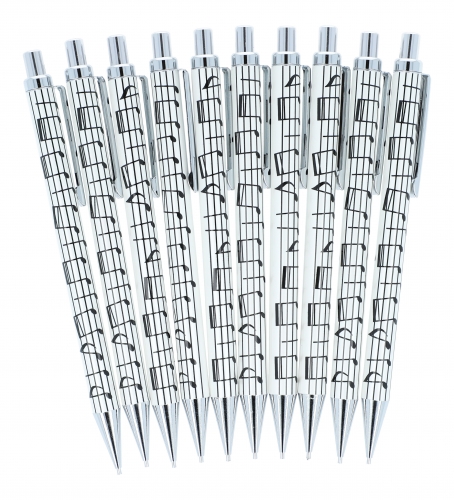 Tastatur- oder Notenlinien-Druckbleistifte aus Metall - Design: Notenlinie