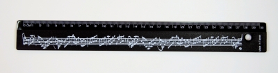 Lineale mit Notenlinien- oder Tastatur-Aufdruck, 30 cm Länge - Instrumente / Design: Notenlinie - Farbe: schwarz 