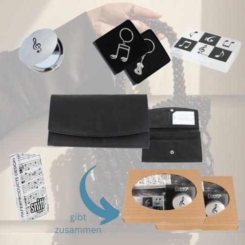 Handtaschen-Set mit Leder-Geldbrse, Schlsselanhnger und mehr