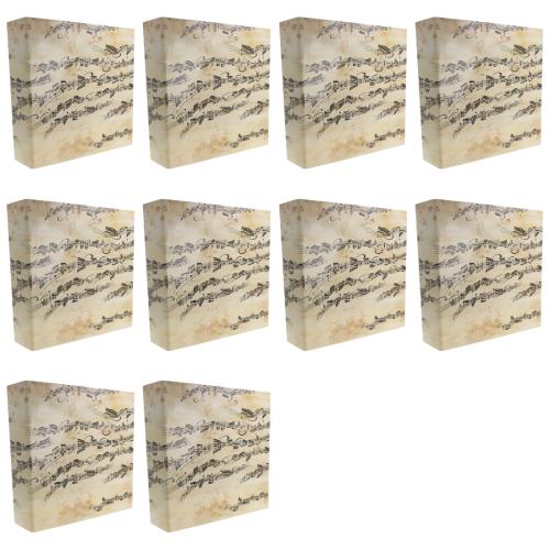 10 x musikalischer Ordner mit Notenzeilen, creme mit schwarzen Noten