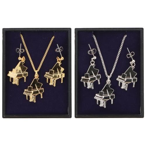 Piano Ohrh�nger und Anh�nger mit Kette in Displaybox, versilbert oder vergoldet