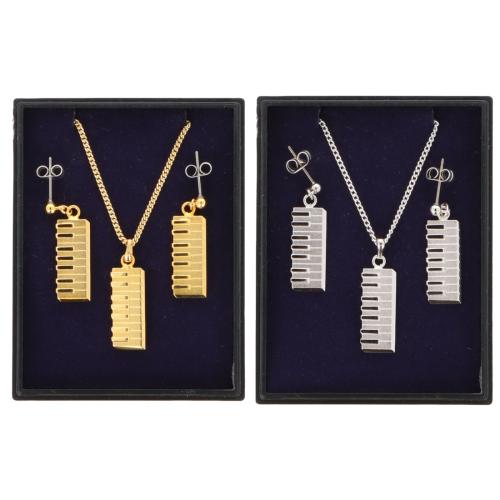 Keyboard Ohrh�nger und Anh�nger mit Kette in Displaybox, versilbert oder vergoldet