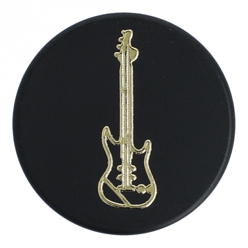 Magnete mit Instrumenten und Musik-Motiven, schwarz/gold - Instrumente / Design: E-Gitarre