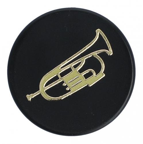 Magnete mit Instrumenten und Musik-Motiven, schwarz/gold - Instrumente / Design: Flgelhorn
