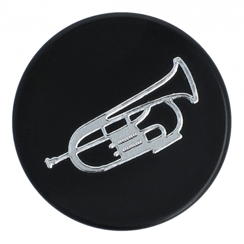 Magnete mit Instrumenten und Musik-Motiven, schwarz/silber - Instrumente / Design: Flgelhorn