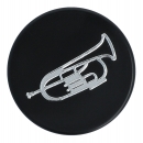Magnete mit Instrumenten und Musik-Motiven, schwarz/silber - Instrumente / Design: Flügelhorn
