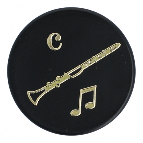 Magnete mit Instrumenten und Musik-Motiven, schwarz/gold - Instrumente / Design: Klarinette