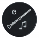 Magnete mit Instrumenten und Musik-Motiven, schwarz/silber - Instrumente / Design: Klarinette