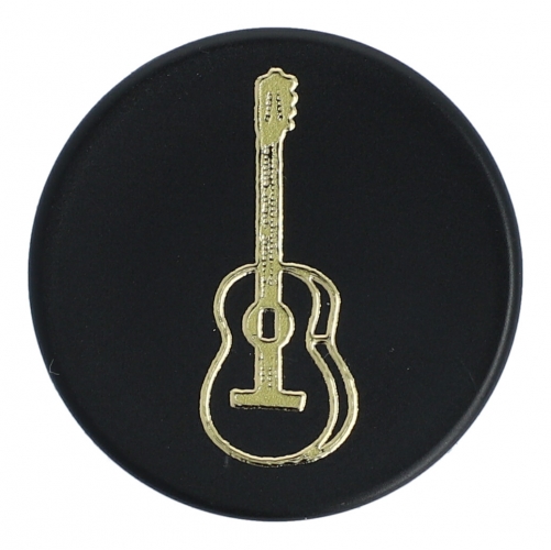 Magnete mit Instrumenten und Musik-Motiven, schwarz/gold - Instrumente / Design: Konzertgitarre