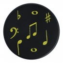 Magnete mit Instrumenten und Musik-Motiven, schwarz/gold - Instrumente / Design: Noten mix