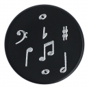 Magnete mit Instrumenten und Musik-Motiven, schwarz/silber - Instrumente / Design: Noten mix