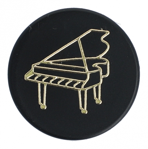 Magnete mit Instrumenten und Musik-Motiven, schwarz/gold - Instrumente / Design: Piano