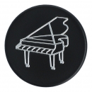 Magnete mit Instrumenten und Musik-Motiven, schwarz/silber - Instrumente / Design: Piano