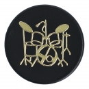 Magnete mit Instrumenten und Musik-Motiven, schwarz/gold - Instrumente / Design: Schlagzeug