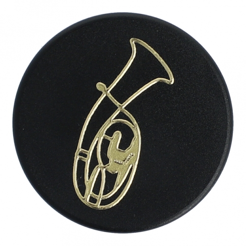 Magnete mit Instrumenten und Musik-Motiven, schwarz/gold - Instrumente / Design: Tenorhorn