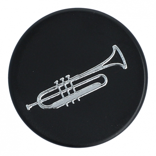 Magnete mit Instrumenten und Musik-Motiven, schwarz/silber - Instrumente / Design: Trompete