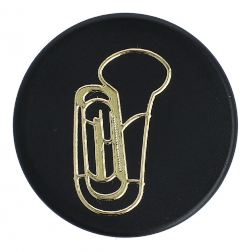 Magnete mit Instrumenten und Musik-Motiven, schwarz/gold - Instrumente / Design: Tuba