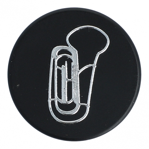Magnete mit Instrumenten und Musik-Motiven, schwarz/silber - Instrumente / Design: Tuba