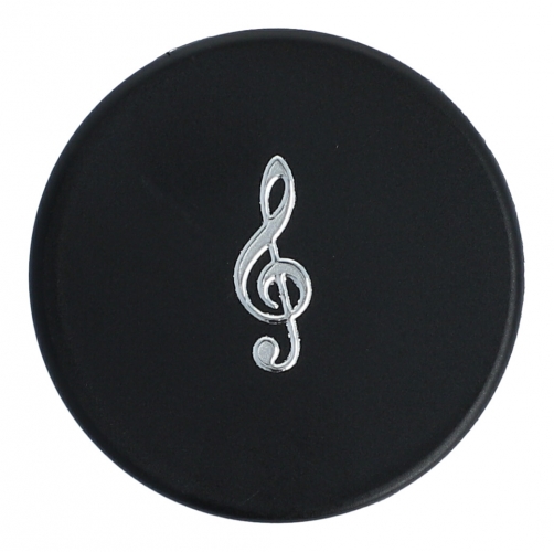 Magnete mit Instrumenten und Musik-Motiven, schwarz/silber - Instrumente / Design: Violinschlüssel