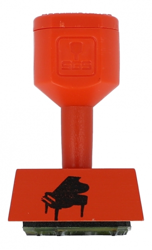 Stempel mit verschiedenen Instrumenten und Noten - Design: Piano