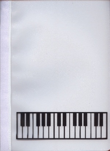 weiße Schnellhefter mit verschiedenen Instrumenten oder Notenzeichen - Instrumente / Design: Keyboard 