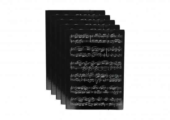 5 x schwarze Sammelmappe mit weien Notenzeilen