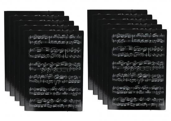 10 x schwarze Sammelmappe mit weien Notenzeilen